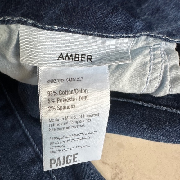 PAIGE Amber Mid Rise Straight Leg in Aegean Distressed - 30 - Picture 11 of 13